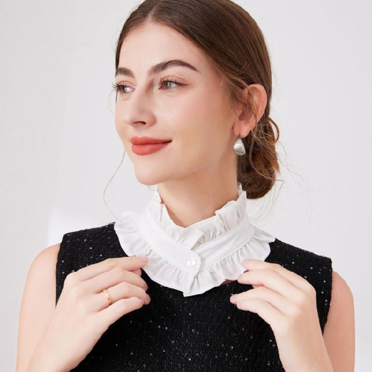 Винтажный плиссированный воротник-стойка с оборками, вставка, съемный воротник, ложный воротник блузки, жабо, чокер, модные заявления