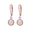 Austrian 6mm Crystal Hoop Earrings - Rose Opal