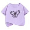 Retro Butterfly Design Printed T Shirts Short Sleeve Kids Childrens Tshirt Boys Girls Summer Spring Casual Top Tee Shirt