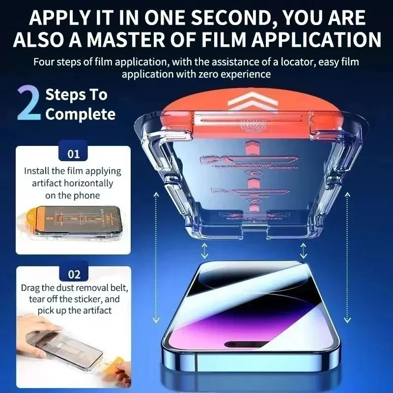 Защитная пленка с защитой от подглядывания для iPhone Air 15 11 17 Pro Max 16e 14 Plus 12 13 Mini XR XS, закаленное стекло, без пыли