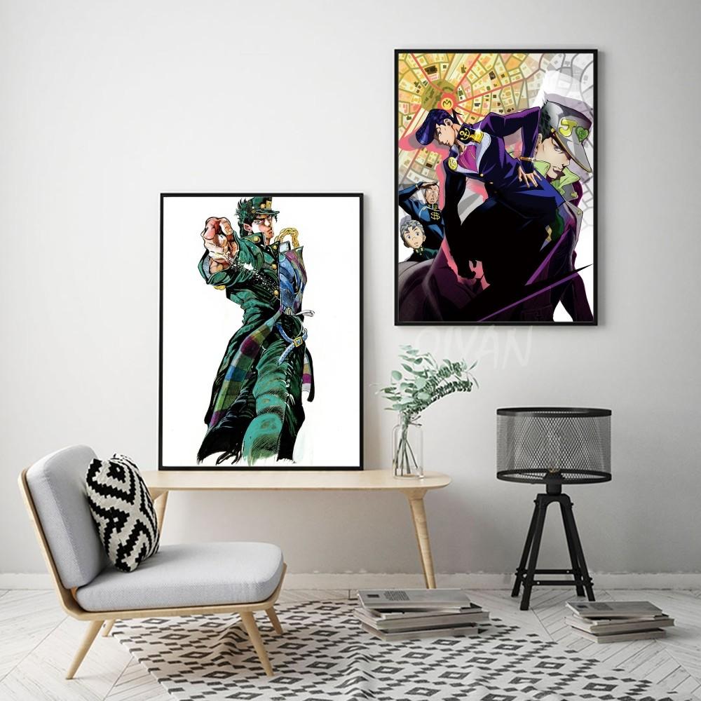 1 шт. Горячее аниме J-JoJo's Bizarre Adventure Самоклеящийся художественный постер Водонепроницаемая бумажная наклейка Декор для стен кофейни, бара, комнаты