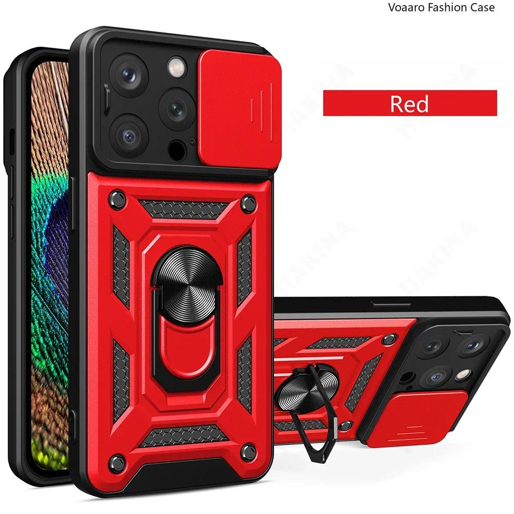 Магнитный держатель для кольца Funda для iPhone 16 Pro Max, чехол для iPhone 16, 15 Plus, 13, 14 Pro Max, 12 Mini, чехол Slide Lens Armor Cover