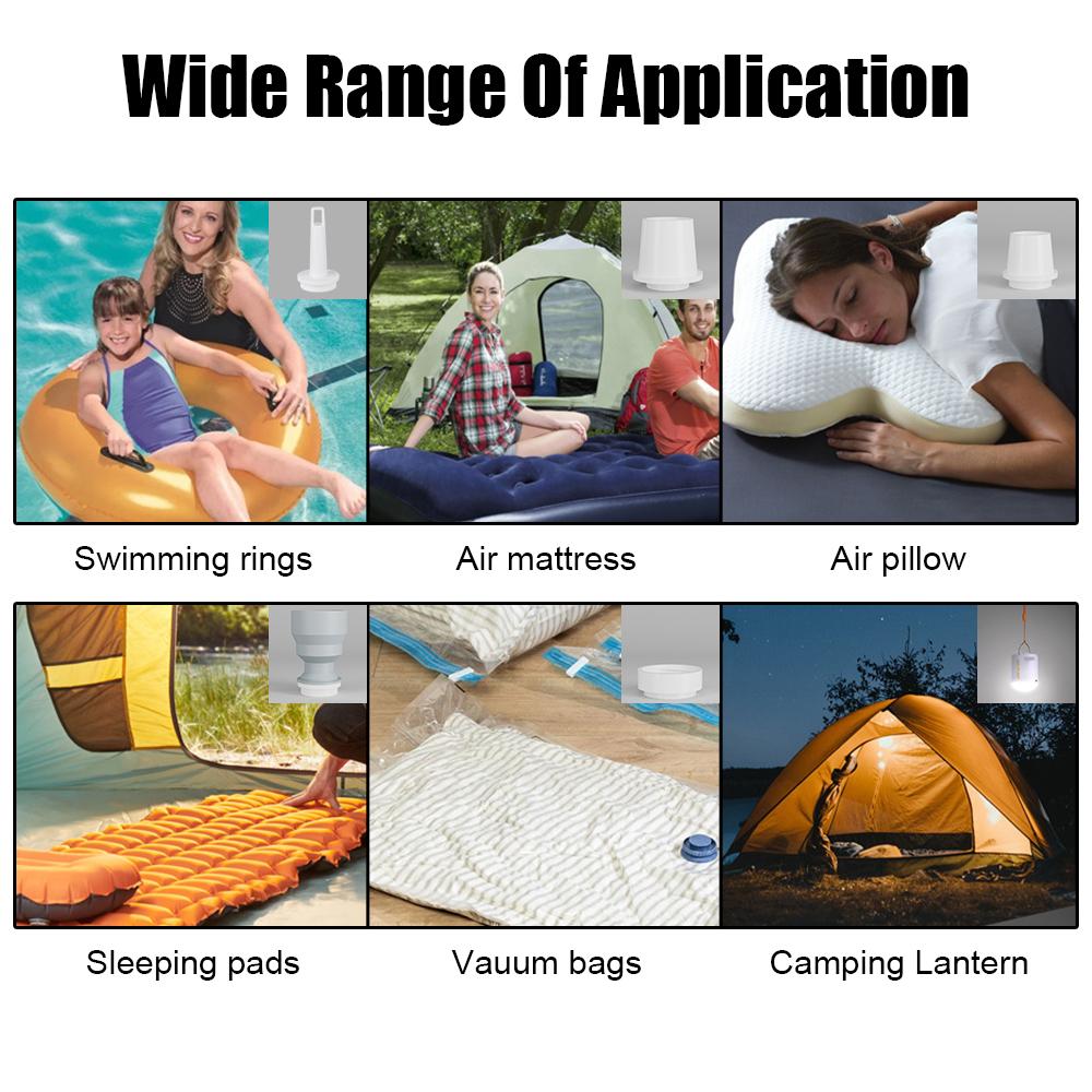 Air Equip Compressor Portable Tiny Pump For Camping Bed Illumination With LED Lantern 3.5Kpa Quick Inflate Deflate For Outdoor