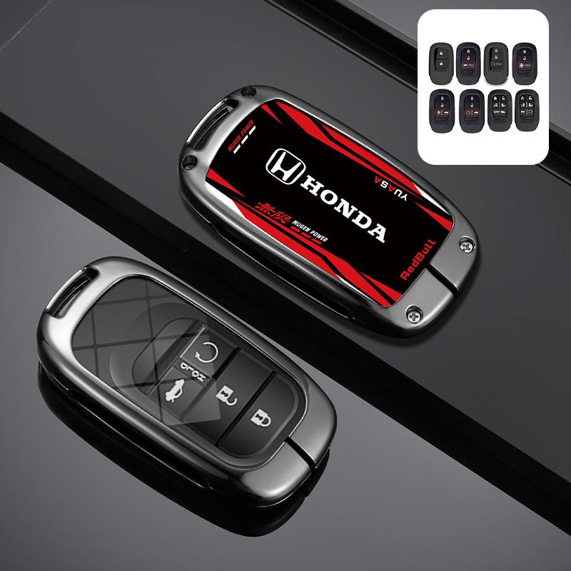CLVRX1 Racing Style Car Remote Key Case Cover Keychain for Honda 2022 2023 2024 Accord Civic HR-V CR-V Pilot Sport SI EX EX-L Touring