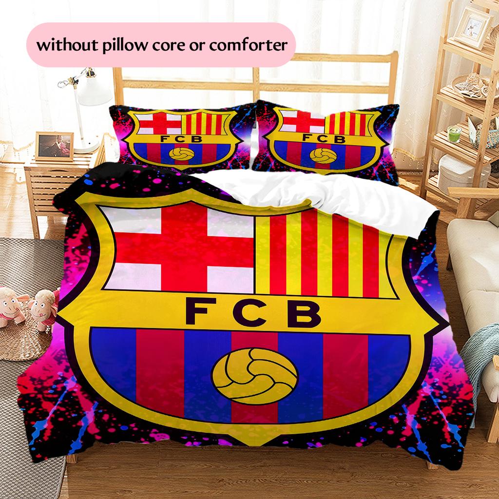 Постельное белье с узором Барселоны Домашний декор Подарок на день рождения (1 пододеяльник + 2 наволочки, без наполнителя)