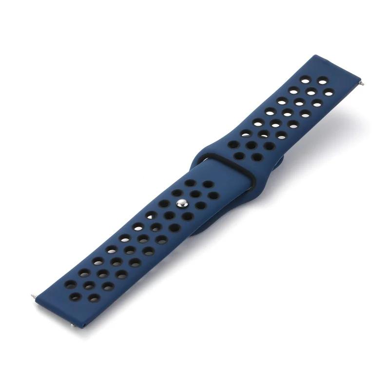 20mm Silicone Band for Samsung Galaxy Watch 7-FE-6-5-pro-4-Classic/active 2 22mm Sport Hole Bracelet Huawei GT 5-4-3 Watch Strap