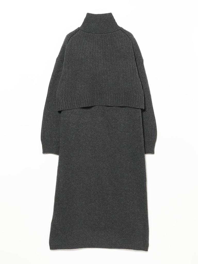 LIFE STORE by BEAMS Layered Knit Size M BMING Dress, Women's, Gray,