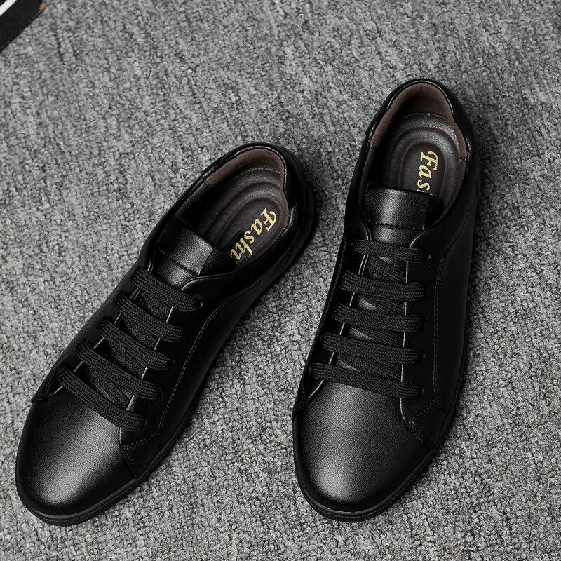 New Men Casual Shoes Men Sneakers Soft Leather Men Shoes  Fashion Male White Shoes Skate Shoes Men Comfy Hip Hop Shoes