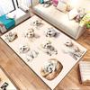 Adorable White Puppies Illustration Patterned carpet, non slip mat suitable for living room and bedroom sofas