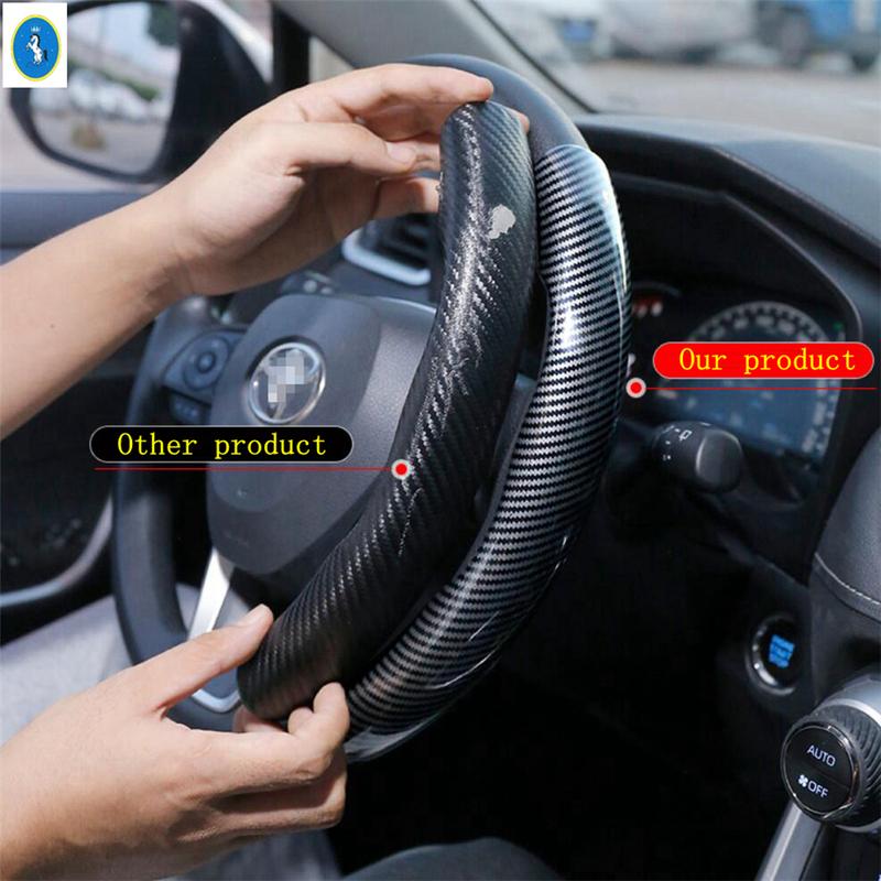 Car Steering Wheel Decor Handle Protection Cover Trim Fit For Cadillac XTS XT4 XT5 XT6 2015 - Carbon Fiber Look Accessories