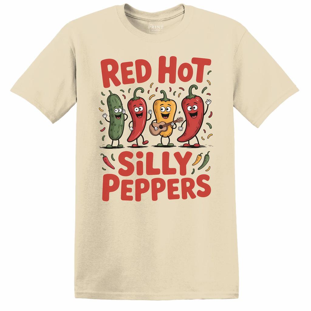 Red Hot Silly Peppers T-Shirt, Funny Graphic Parody Tee