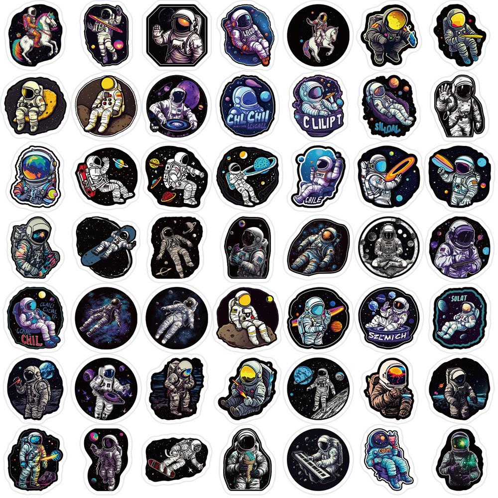 100 Space Astronaut Graffiti Stickers Decorate Guitar Laptop Suitcase DIY Waterproof
