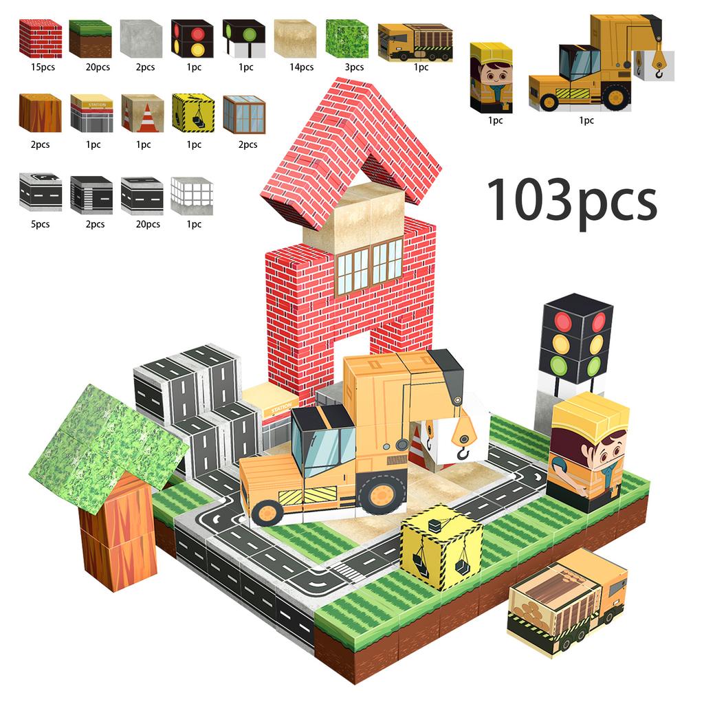100PCS Magnetic Blocks Build Frozen Castle Magnet WorldToddler Christmas Birthday Gifts Sensory Toys for3+ Girls and Boys