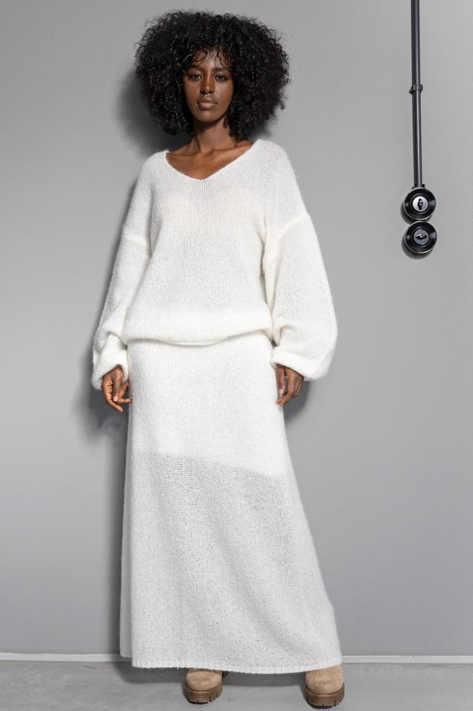 Ecru wool skirt 40/42