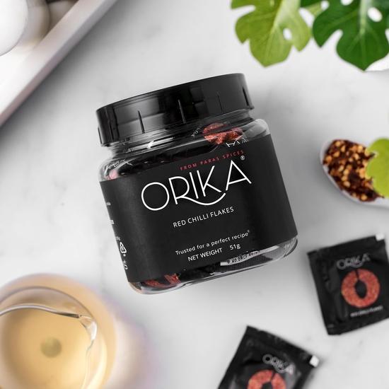 Orika Red Chilli Flakes 40g | Ideal Seasoning for Pizza, Pasta and Garlic Bread | No Artificial Flavours and Colours