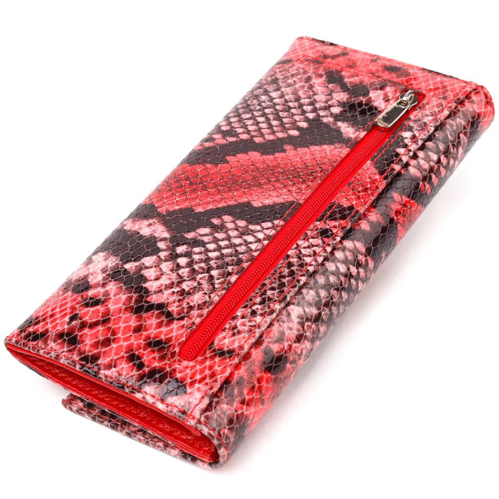 Bright Women's Wallet Made of Genuine Textured Leather with Snake Embossing CANPELLINI Wallet 21627 Multicolored