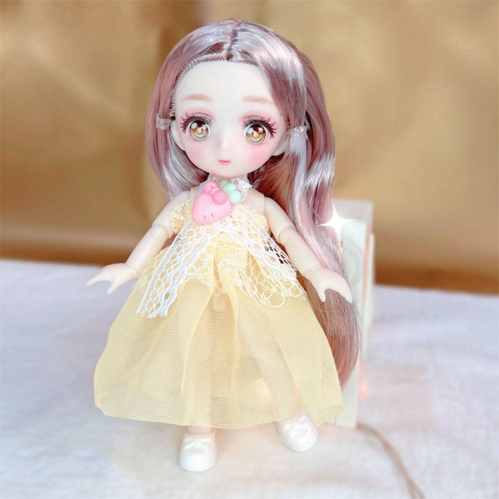1/8 16 см BJD кукла шарнирная кукла аниме глаза милая с макияжем полный комплект с модной одеждой головной убор DIY игрушки для девочки подарок