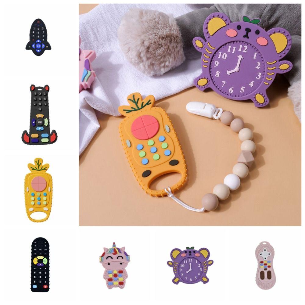 Силиконовые детские силиконовые игрушки для прорезывания зубов с дистанционным управлением, игрушка для прорезывания зубов, детские игрушки