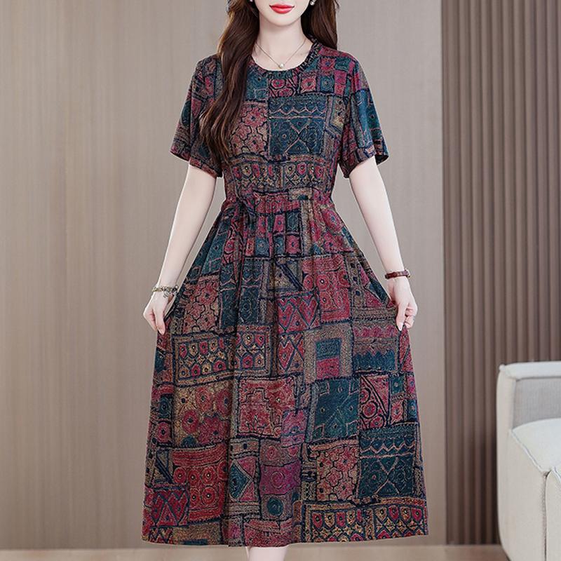 Элегантное летнее платье для женщин 2025 года, облегающее платье с коротким рукавом, повседневные платья больших размеров, винтажная одежда