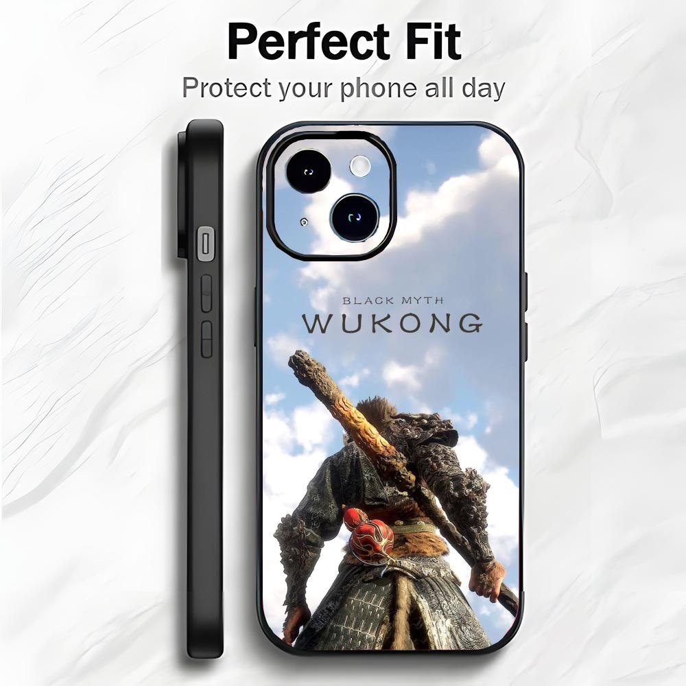 Классический Могучий Игровой S-Sun Wukong Чехол для Телефона Чехол для Телефона Мягкая Упаковка Легкий Для iPhone17 16 15 14 13ProMax