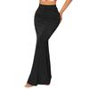 Fishtail Skirt High Waist Ruched Women Skirt Solid Color Design Slimming Effect Long Skirt Commuting Streetwear