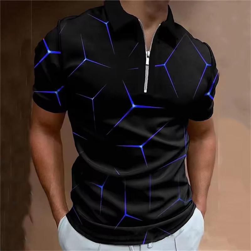 Футболка с коротким рукавом 3D-печать модный абстрактный геометрический узор Футболка-поло