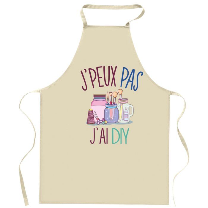 Tablier de cuisine - DIY J'peux pas - Impression bretonne - Coton résistant - Liens ajustables