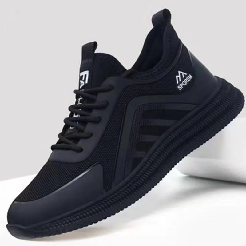 Round head men's shoes soft sole comfortable casual shoes trendy light breathable men's sports shoes