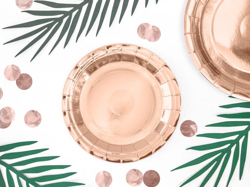 Round Plates, Rose Gold, 18Cm, 6 Pcs