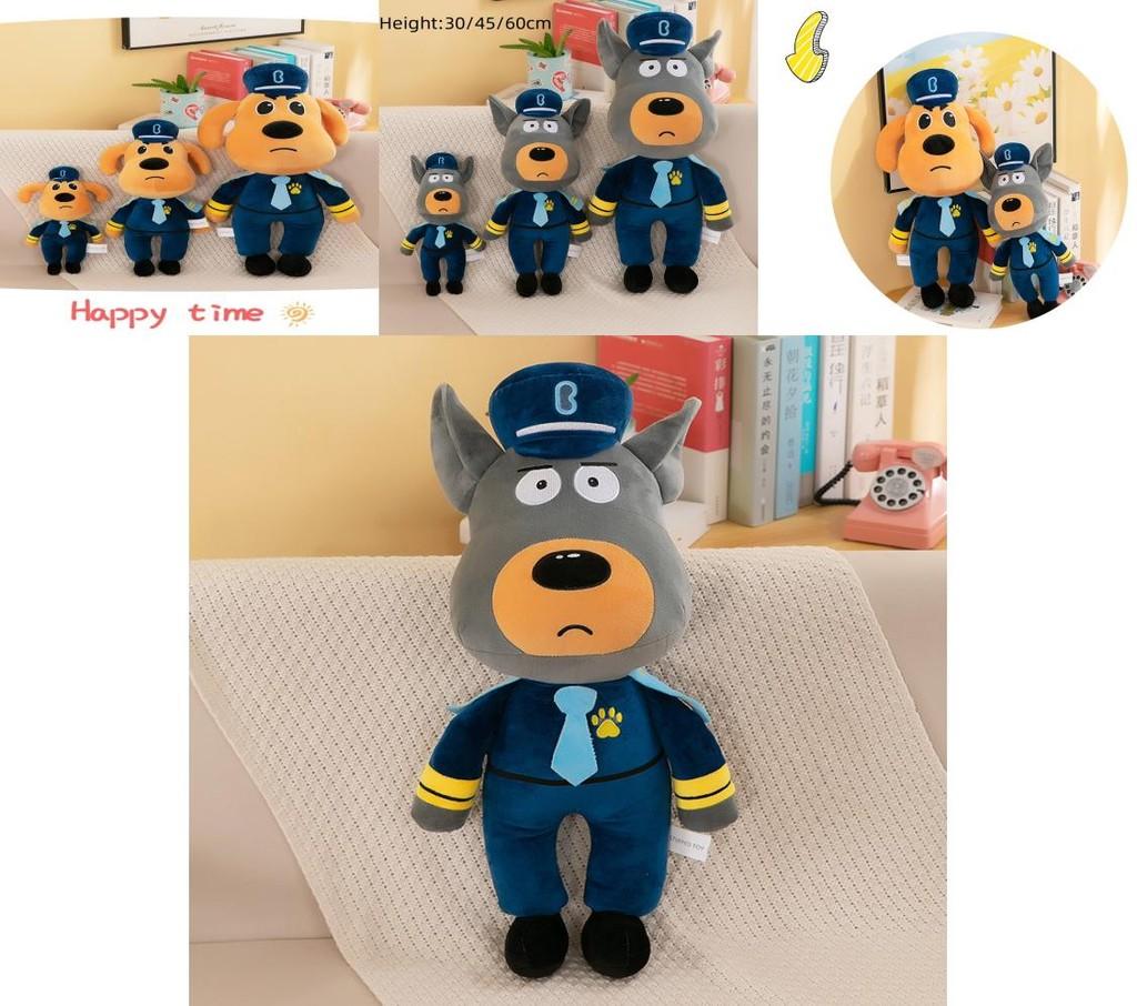 Sheriff Labrador Stuffed Animal Toy Customizable Design Available In 30cm 45cm And 60cm Sizes Yellow/grey