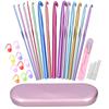 Crochet Hook Set Alumina Crochet Needle Colorful Sweater Knitting Tools Household SuppliesRose Gold