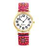 Bohemian Watch with Elastic Strap and Arabic One Size Fits Floral Waterproof Quartz Watch with Stretchable Stainless Steel Analog Colorful Ethnic