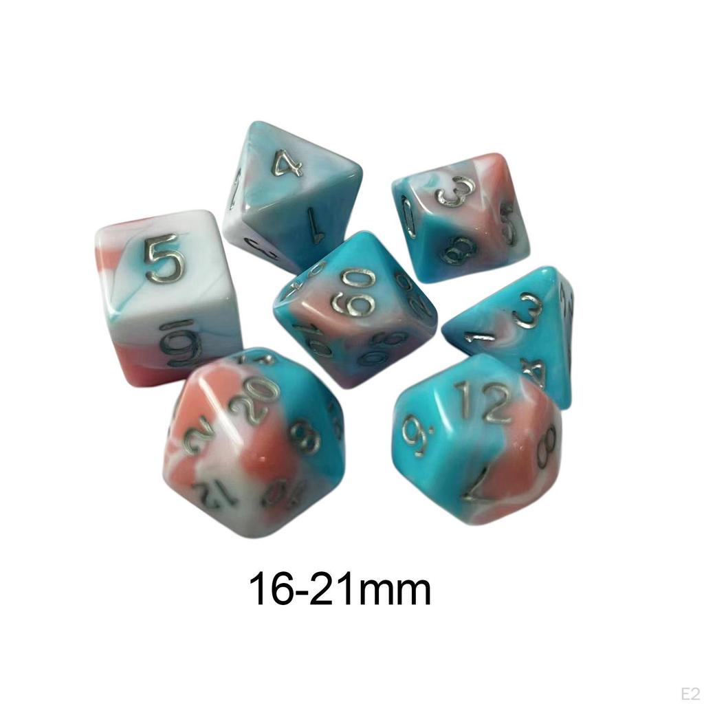 Набор из 7 кубиков для RPG, многогранные, 4 цвета, для кафе ролевых игр