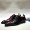 Роскошная мужская обувь из натуральной кожи, черная, красная, с заостренным носком, формальная, оксфорды на шнуровке, для вечеринки, свадьбы