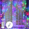 Christmas Lights Curtains for Windows Led Fairy New Year Lighting Room String Garland Usb Party Waterfalls Decorations Girls