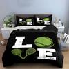 Tennis Love Graphic Design Bedding Duvet Cover Set  (1*Duvet Cover 2*Pillowcases, without duvet insert)