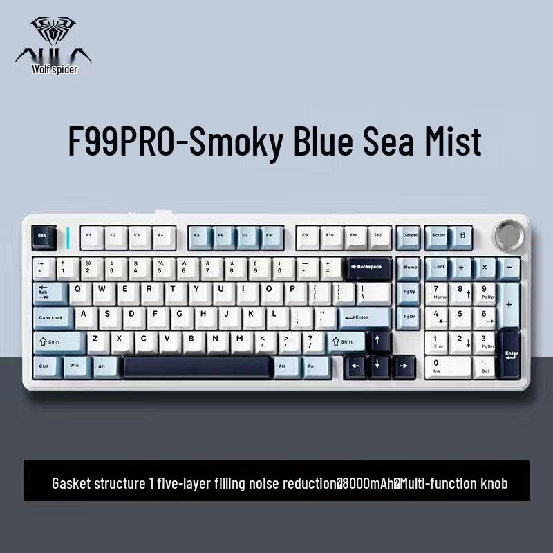 Беспроводная механическая игровая клавиатура Wolfspider F87Pro - Настраиваемая, Трехрежимная, Bluetooth, Прокладка-гаскет, С возможностью горячей замены.