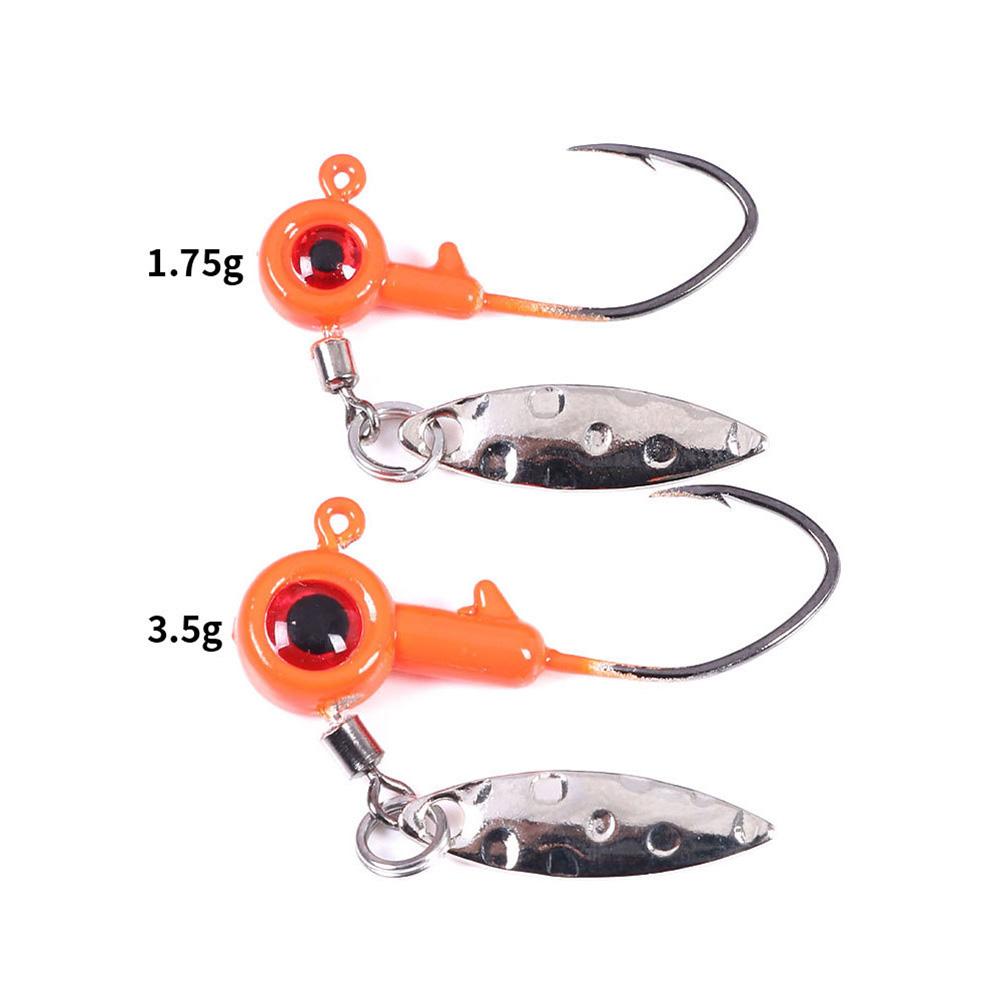 Premium Barbed Fishing Hooks Soft Lure Hooks With Metal Spinner Slice Hook 3.5g 1.75g