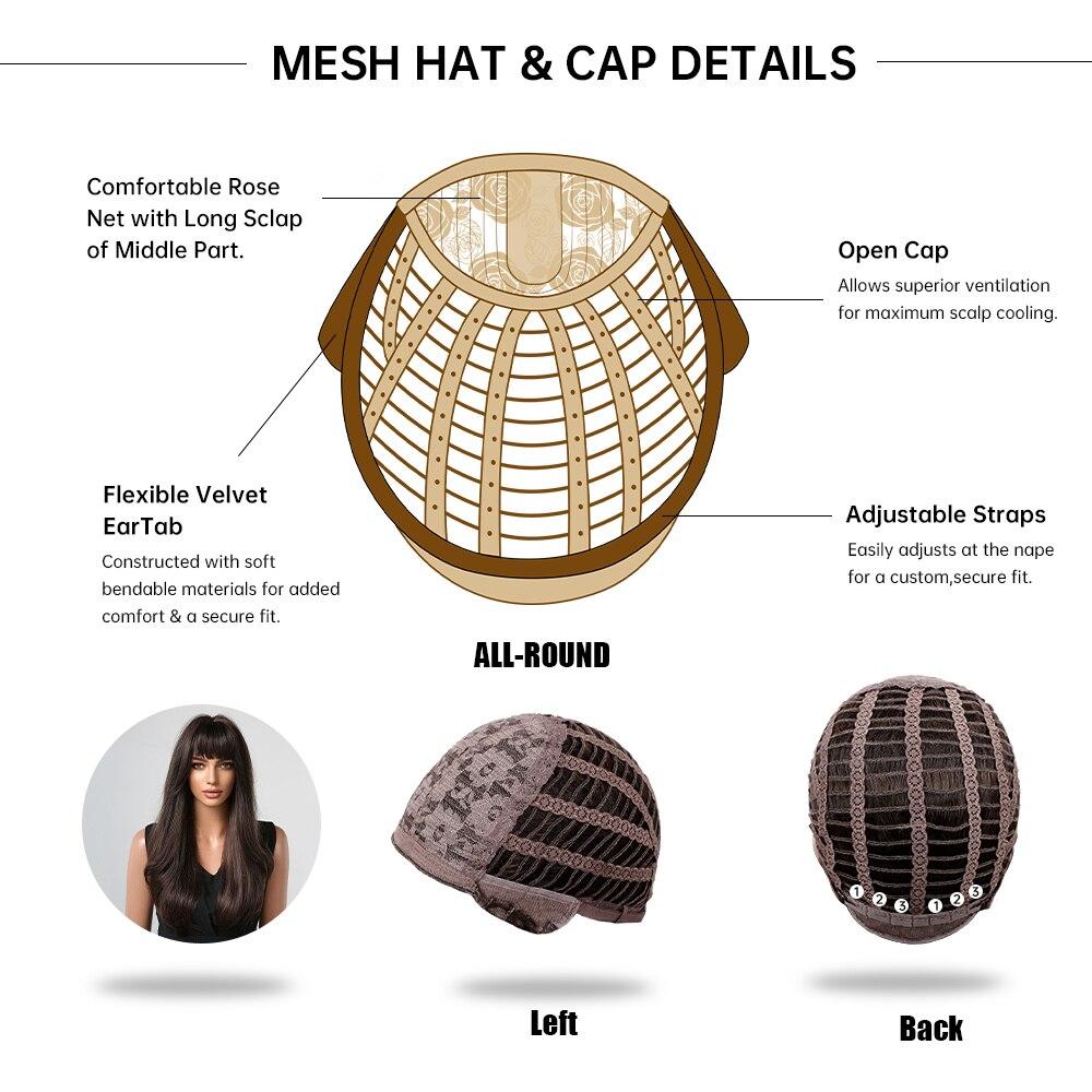 HAIRCUBE Коричневые синтетические парики с эффектом омбре, длинные волнистые парики для чернокожих женщин с челкой, повседневные термостойкие натуральные парики для косплея