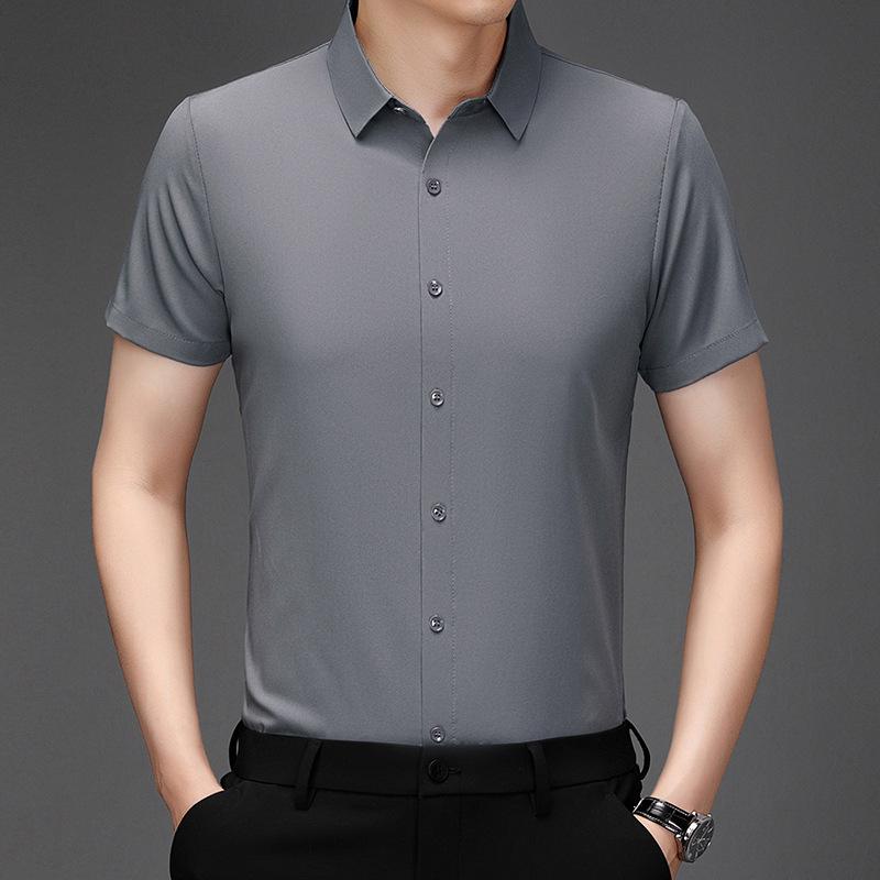 Men'S Plaid Shirt Short-Sleeved T-Shirt Summer Thin Loose Large Size Half-Sleeved Medium Business Casual Shirt Men'S Trend
