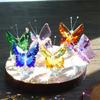 Faux Crystal Butterfly Ornament Desktop Sparkling Butterfly On Ball Collectible Prismatic Butterfly