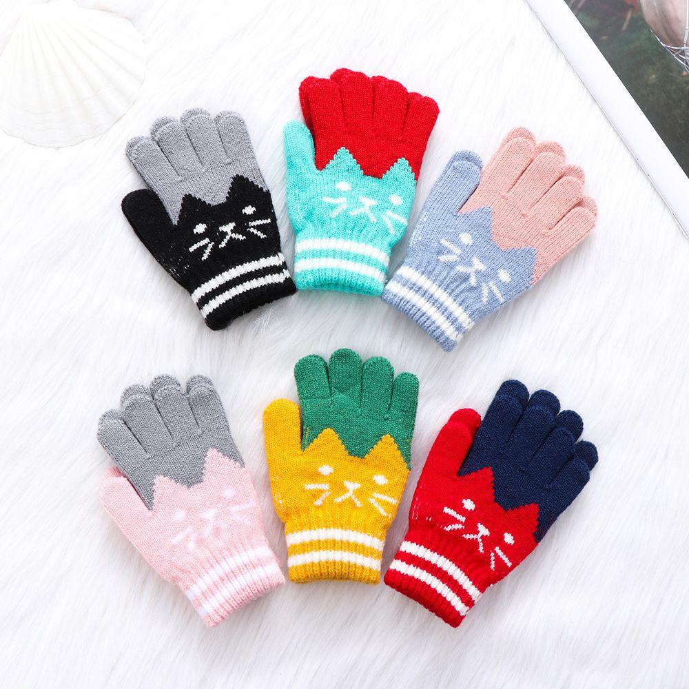 4-10Y Winter Warm Thick Cute Baby Gloves Magic Mittens Imitation Cashmere Kids Baby Gloves