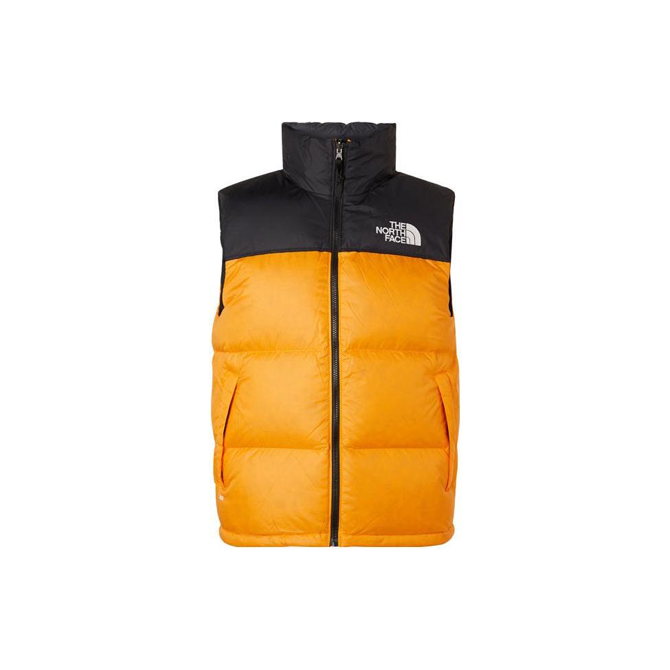 THE NORTH FACE Down Vests Men's Daylily Orange Stand Collar Moderate Workwear T93JQQ-H6G