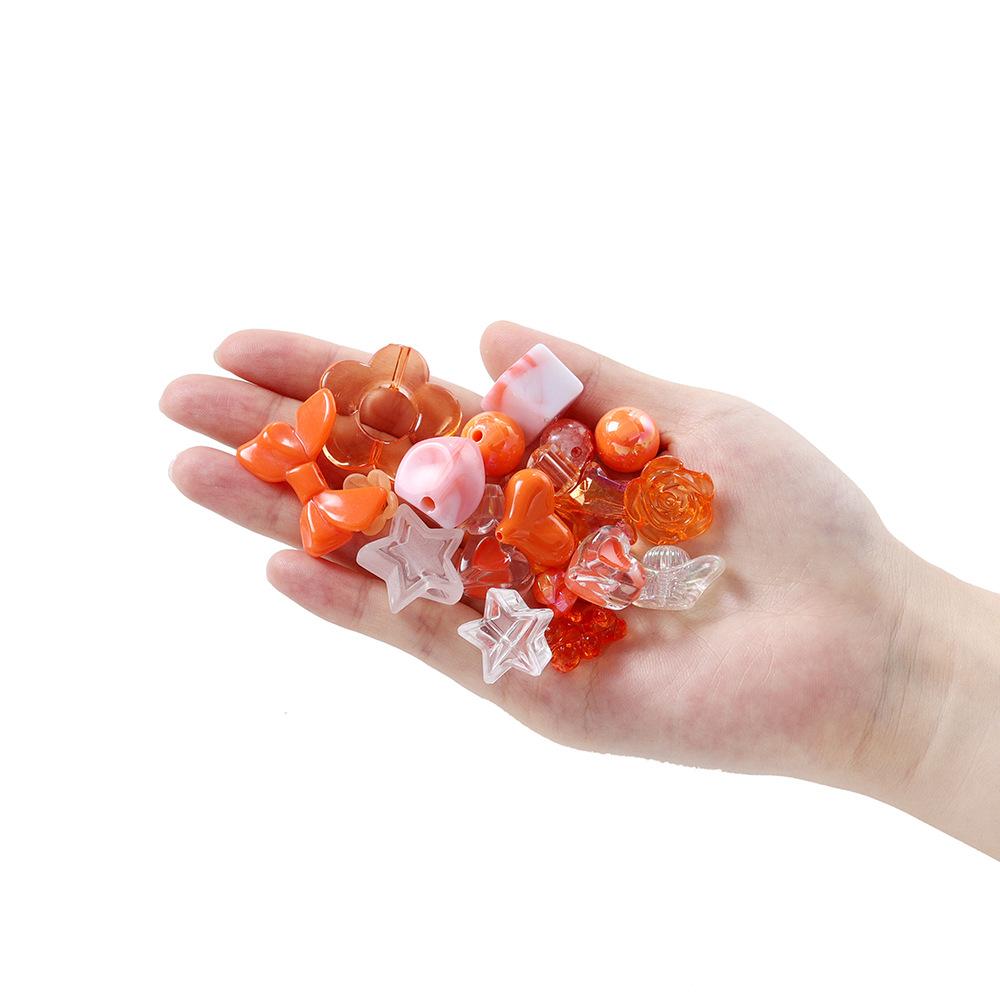 Acrylic 20g Mixed Bead Diy Mobile Phone Chain Accessories Hand-beaded Material Straight Hole Plastic Loose Bead Color Box