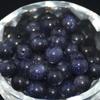 Natural Loose Spacer Beads Smooth Round Blue Sand Beads for Making Jewelry