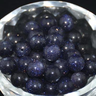 Натуральные свободные бусины-разделители, гладкие круглые бусины с синим песком для изготовления ювелирных изделий