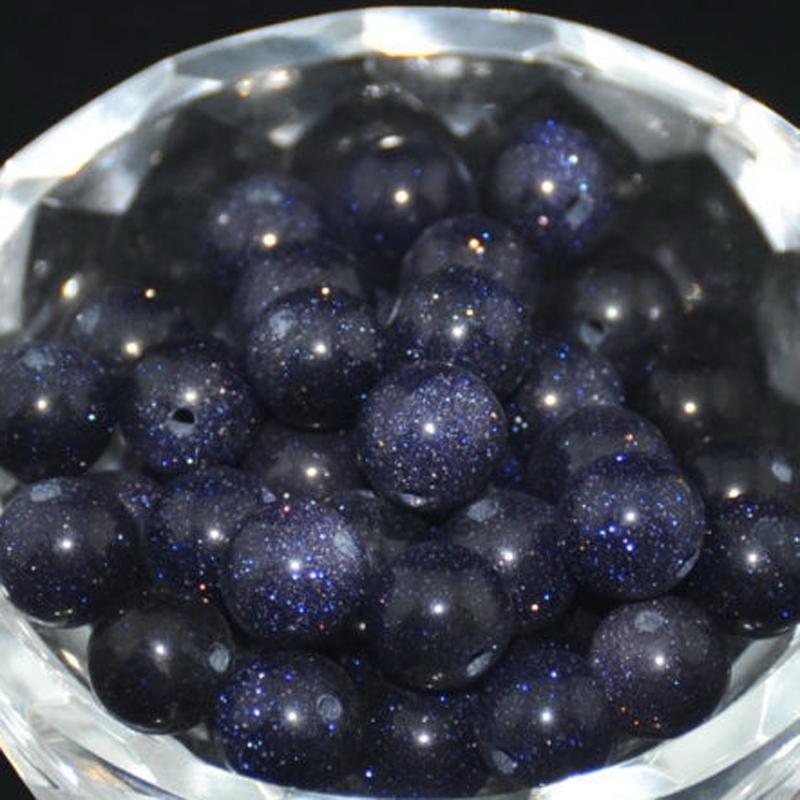 Натуральные свободные бусины-разделители, гладкие круглые бусины с синим песком для изготовления ювелирных изделий
