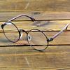 Титановая круглая оправа для очков с дужками под дерево – Легкие металлические очки для мужчин и женщин