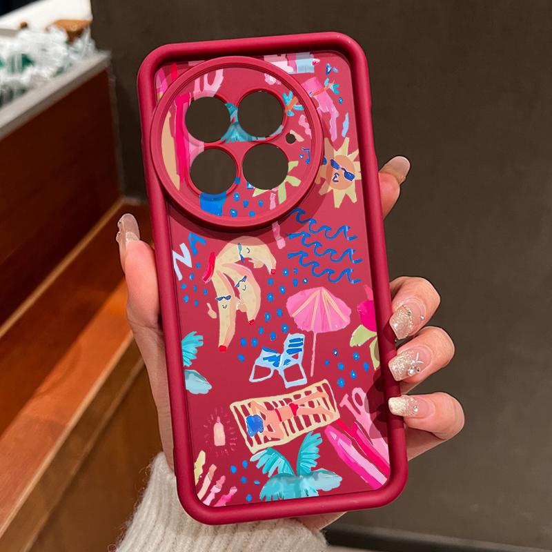 For OnePlus 13 Case Cartoon Vacation Painting Shockproof Bumper Silicone Cover For OnePlus 15 Nord 5 13R 13T 12R 12 11R 5G