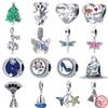 S925 Silver Fan Feather Sailboat Colorful Butterfly Dragonfly Rocket Spain Beads Fit Original Charms Bracelet DIY Jewelry